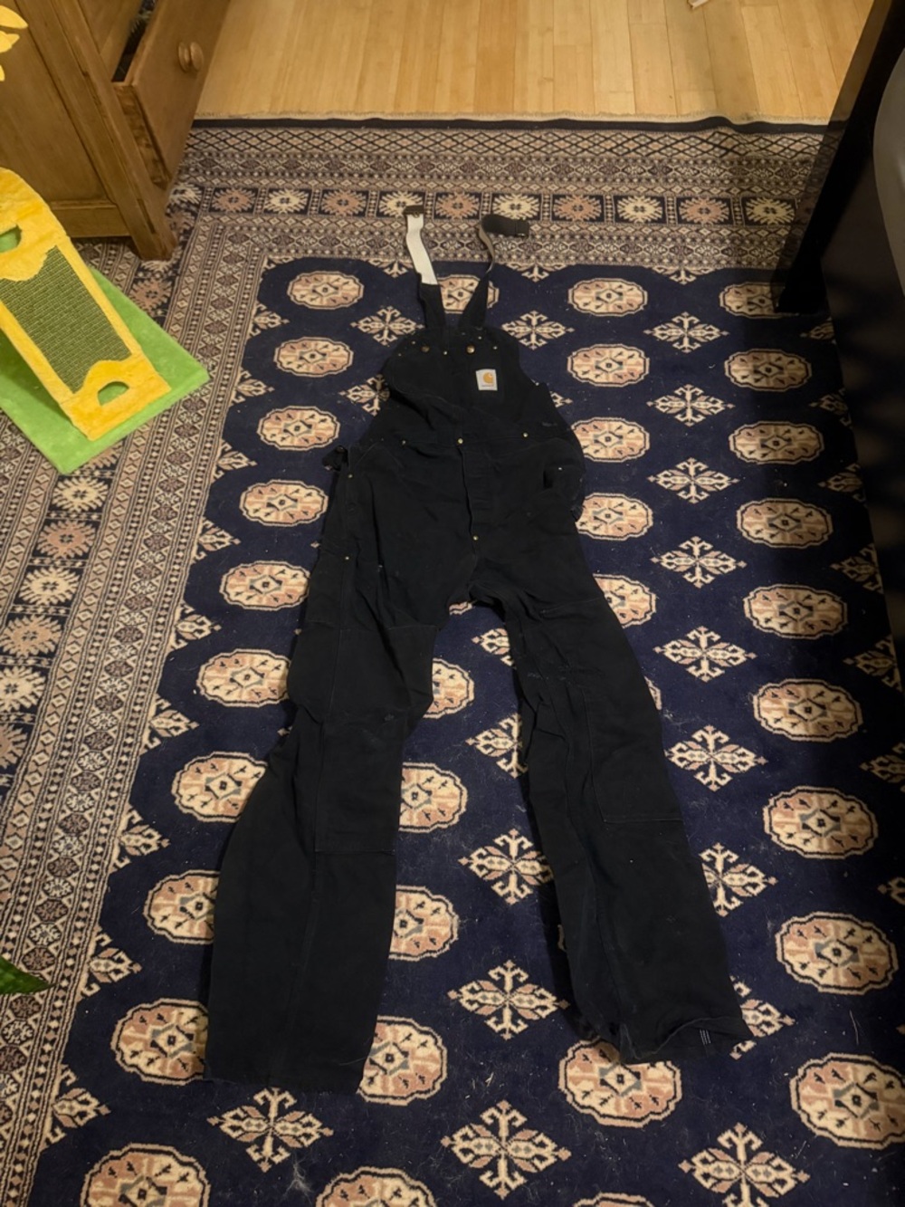Carhartt Black Canvas Overalls 34x34 with Front Bib